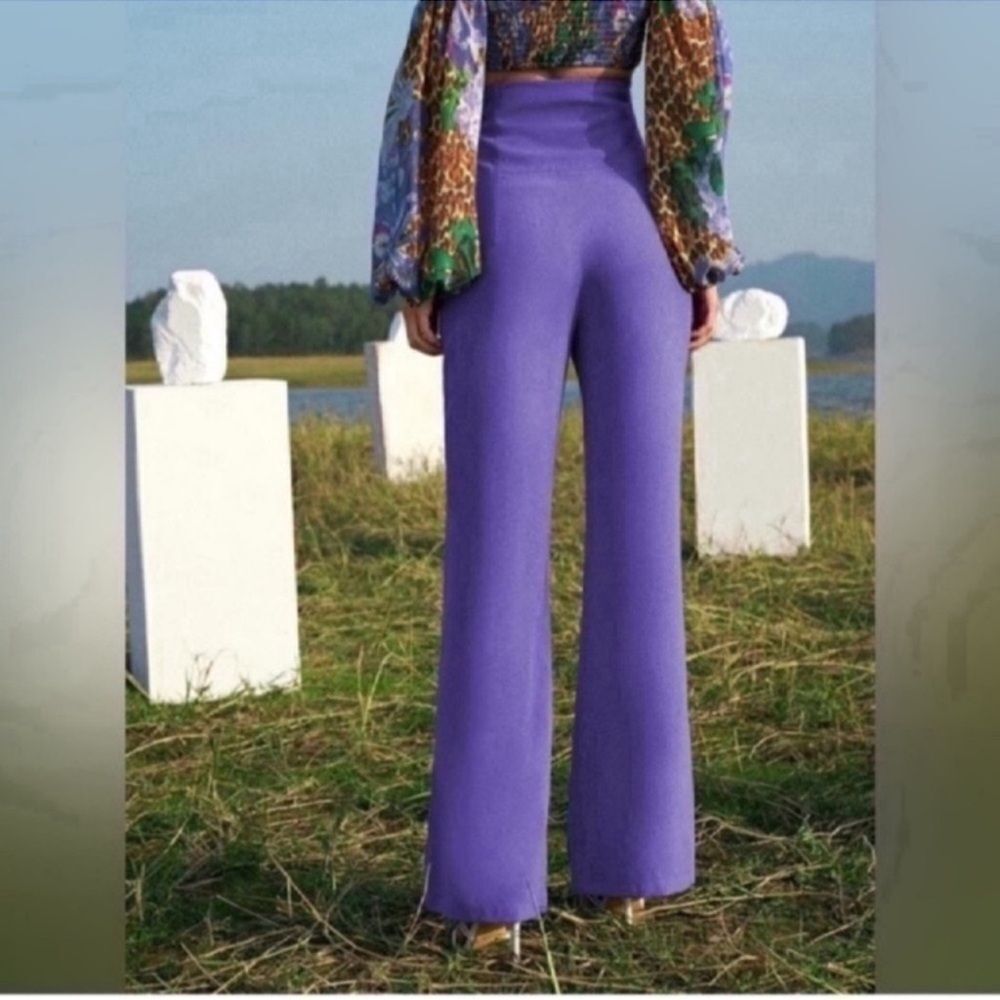 Spring High Waist Solid Pants Size Size Xsmall - Picture 2 of 13